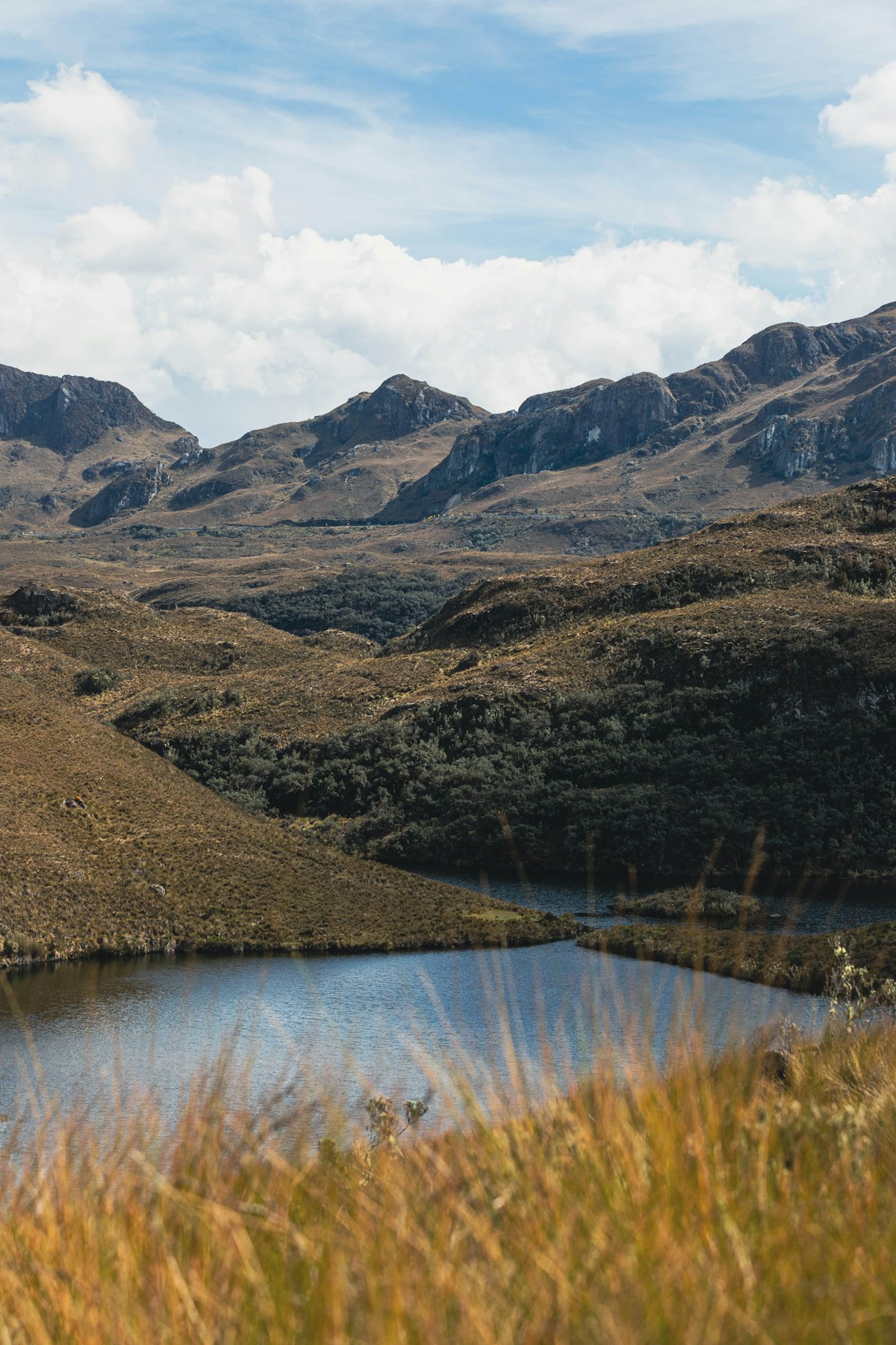 Lagunas y montañas del Parque Nacional Cajas cerca de Cuenca Ecuador