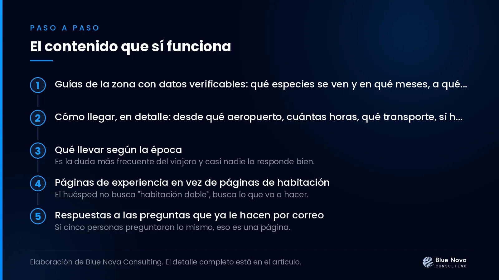 El contenido que sí funciona, paso a paso.